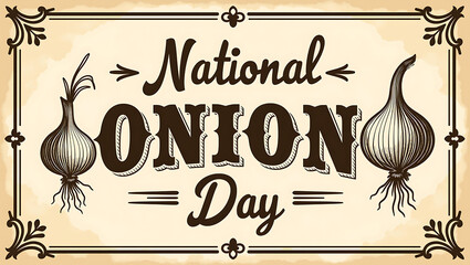 National Onion Day Text Banner with Nice Typography 