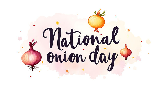 National Onion Day Text Banner with Nice Typography 