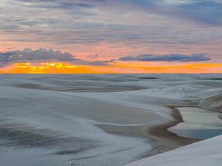 Brazil, Barreirinhas - 2023, May:  sunset in Lençóis Maranhenses