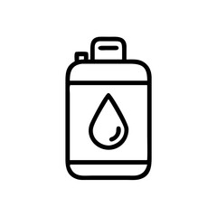 Minimalist oil container icon with water droplet symbol