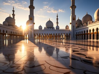Sunrise at Sheikh Zayed Grand Mosque