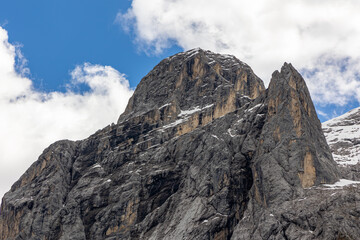 Marmolada massif seen from the road towards the Fedaia dam
