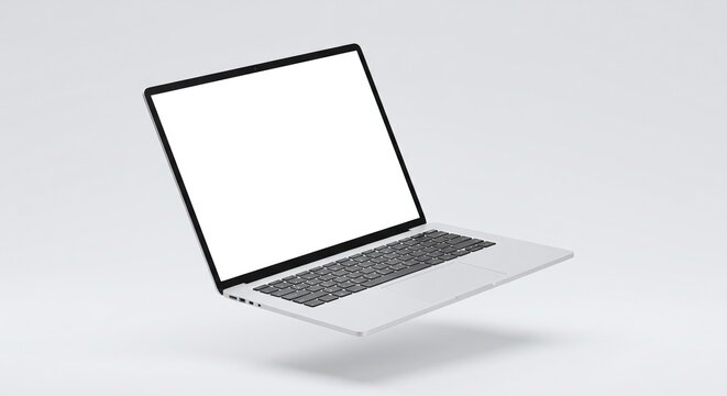 Sleek Silver Laptop Mockup Blank Screen for Design Presentation
