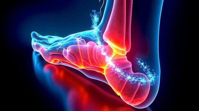 Foot pain, heel ache, arch strain. Podiatric health. Nerves inflame causing sharp pain. Ligaments stretch improving foot flexibility. Bone health critical for mobility.
