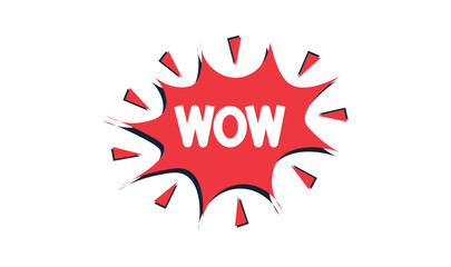 Wow comic sticker design