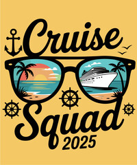 Fototapeta premium Cruise Squad 2025 Summer Vacation Matching Family Cruise