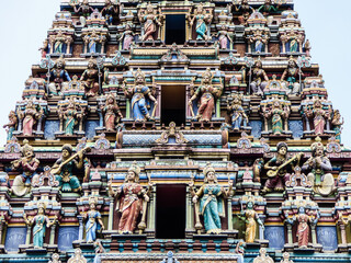 Detail of the Sri Mahamariamman Temple in Kuala Lumpur - Oldest Hindu temple in the Malaysian capital city