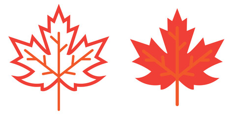 red and black maple leaf canada icon sign vector design