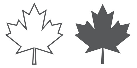 maple leaves icon collection isolated on transparent background. vector illustration