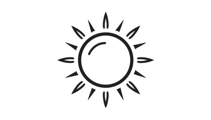 Naklejka premium Stylized sun illustration with rays and vibrant design, minimalist graphic art