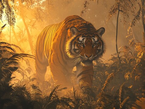 Orange tiger in jungle