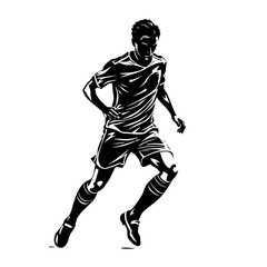 Dynamic Male Soccer Player Silhouette Run