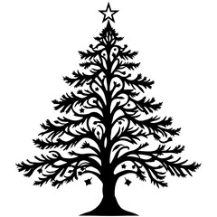 Elegant Christmas Tree Silhouette with Star