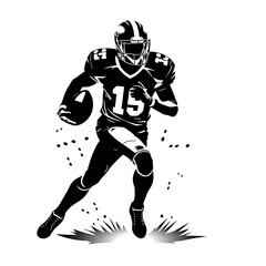 Dynamic Male American Football Player Silhouette