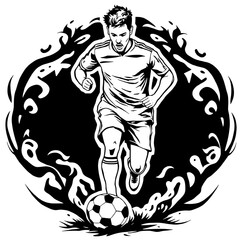 Stylized Male Soccer Player Action Silhouette