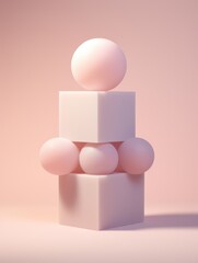 Obraz premium Pink blocks stacked