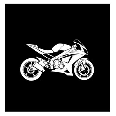 Fototapeta premium White motorcycle illustration on black background 