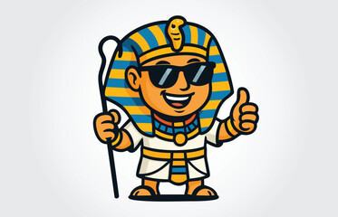Pharaoh  Mascot Cartoon Character Logo Template