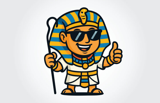 Pharaoh  Mascot Cartoon Character Logo Template