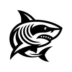 Aggressive Tribal Shark Mascot