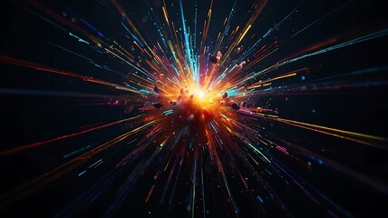 Vibrant Color Explosion Abstract Art Digital Painting