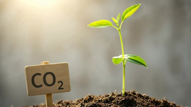 A hand gently cradles a small, vibrant green sapling emerging from rich, dark soil, symbolizing growth and environmental sustainability