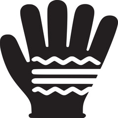Obraz premium Isolated black glove with white wavy lines and horizontal stripes on a white background vector image