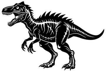 Silhouette Vector Art Illustration of Vintage Style Dinosaur