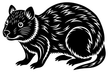 	 Silhouette Vector Art Illustration of a Quokka