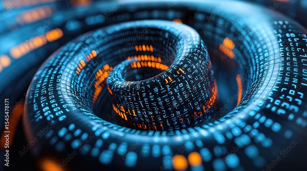 Poster exploring digital transformation virtual space data visualization futuristic environment abstract pe