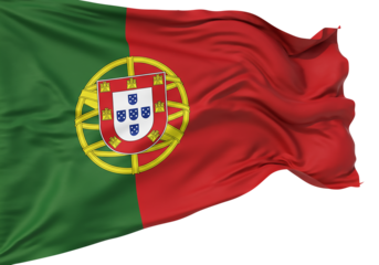 Majestic Portuguese Flag A High-Resolution Image of the Portuguese National Flag Waving Gracefully