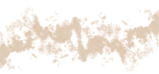 Brown dust sand soil particles cloud isolated on white transparent background. sandstorm smog dust explosion. Powder burst rising effect. Design elements for overlay, compositing, PNG format