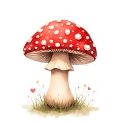 Digital Illustration of Amanita Muscaria Mushroom
