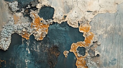Lichen pattern on wood - macro texture concept background image for design abstract art or creative visual media projects