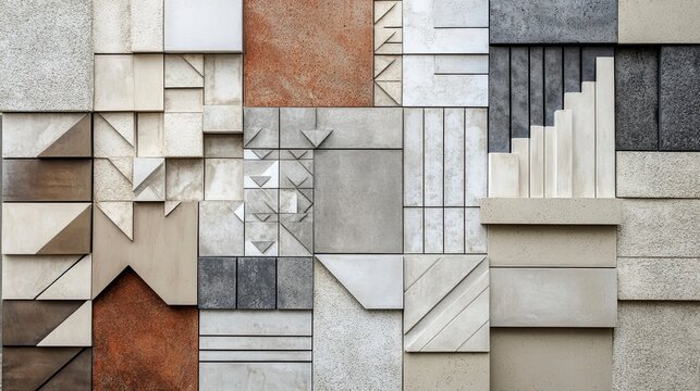 Abstract geometric wall tiles