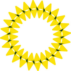 Abstract circular design with yellow and green