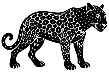 Vector art of silhouette of leopard 
