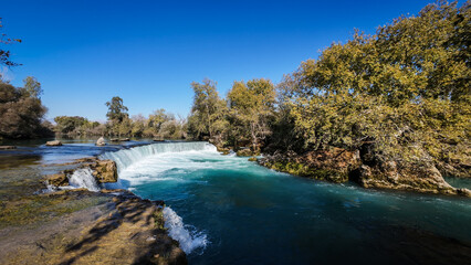 Flow Manavgat Waterfall in Turkey