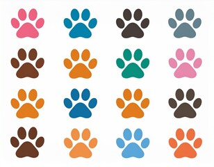 Fototapeta premium Colorful animal paw print