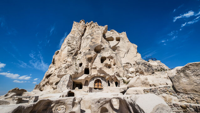 The view of Uchisar Castle in Turkey