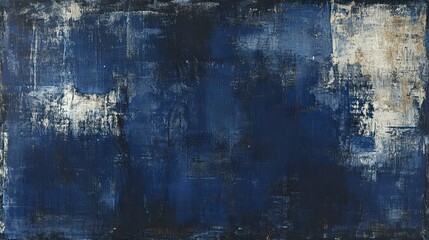Obraz premium Abstract painted canvas in deep blues and grays