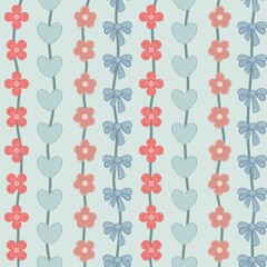 seamless pattern with flowers flower and bows