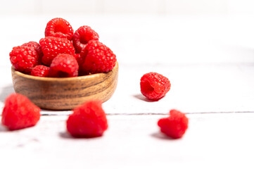 fresh raspberries in a bowl