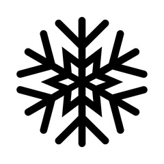 Elegant Snowflake Silhouette Icon for Winter-Themed Graphic Designs and Seasonal Art Projects