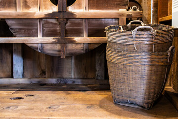 Large baskets used for shrimping at China Camp