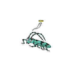 死んだルリボシカミキリ
