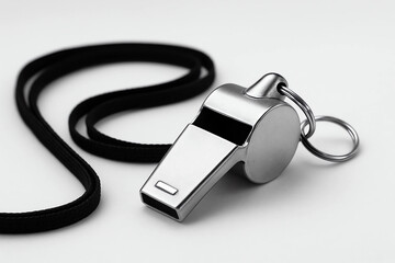 metal whistle on a white background