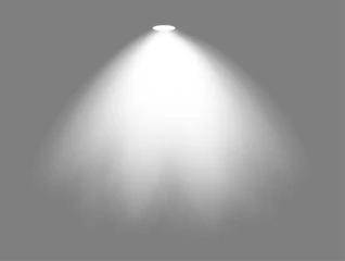 Selbstklebende Fototapeten Licht, Schatten White spotlight beam vector design, realistic soft light cone isolated on transparent background, suitable for product mockup, presentation, or stage highlight  © foto Art