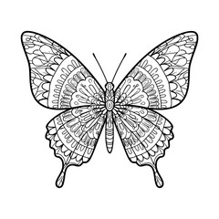 butterfly vector illustration. mandala style