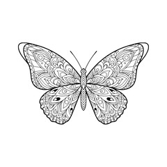 butterfly vector illustration. mandala style